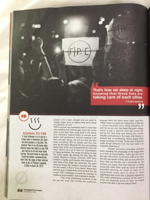 21 Moments that defined Tyler and Josh: article from Alternative press magazine issue 342.2 ((PART 1