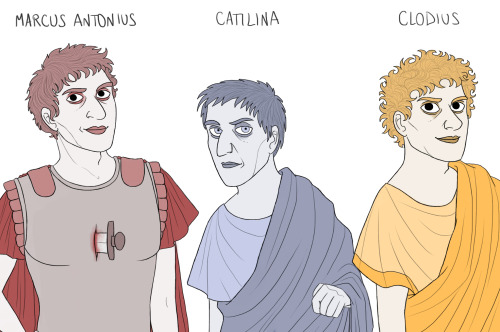 As promised, the anti-Cicero squad, Mark Antony, Catilina and Clodius