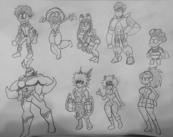 chillguydraws: Did some doodles of MHA characters in OK KO style from a discussion on discord.  Might touch this up later.  X3