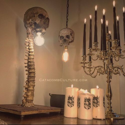 Human Bone Decor explore all my human bone lights at CatacombCulture.com #skeleton #macabre #bonelam