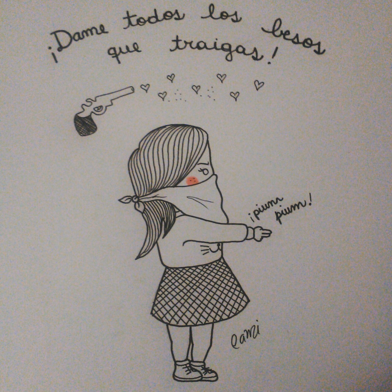 dospiezas-deun-corazonroto:  Arriba las manos! Este es un asalto besucón! 💋 