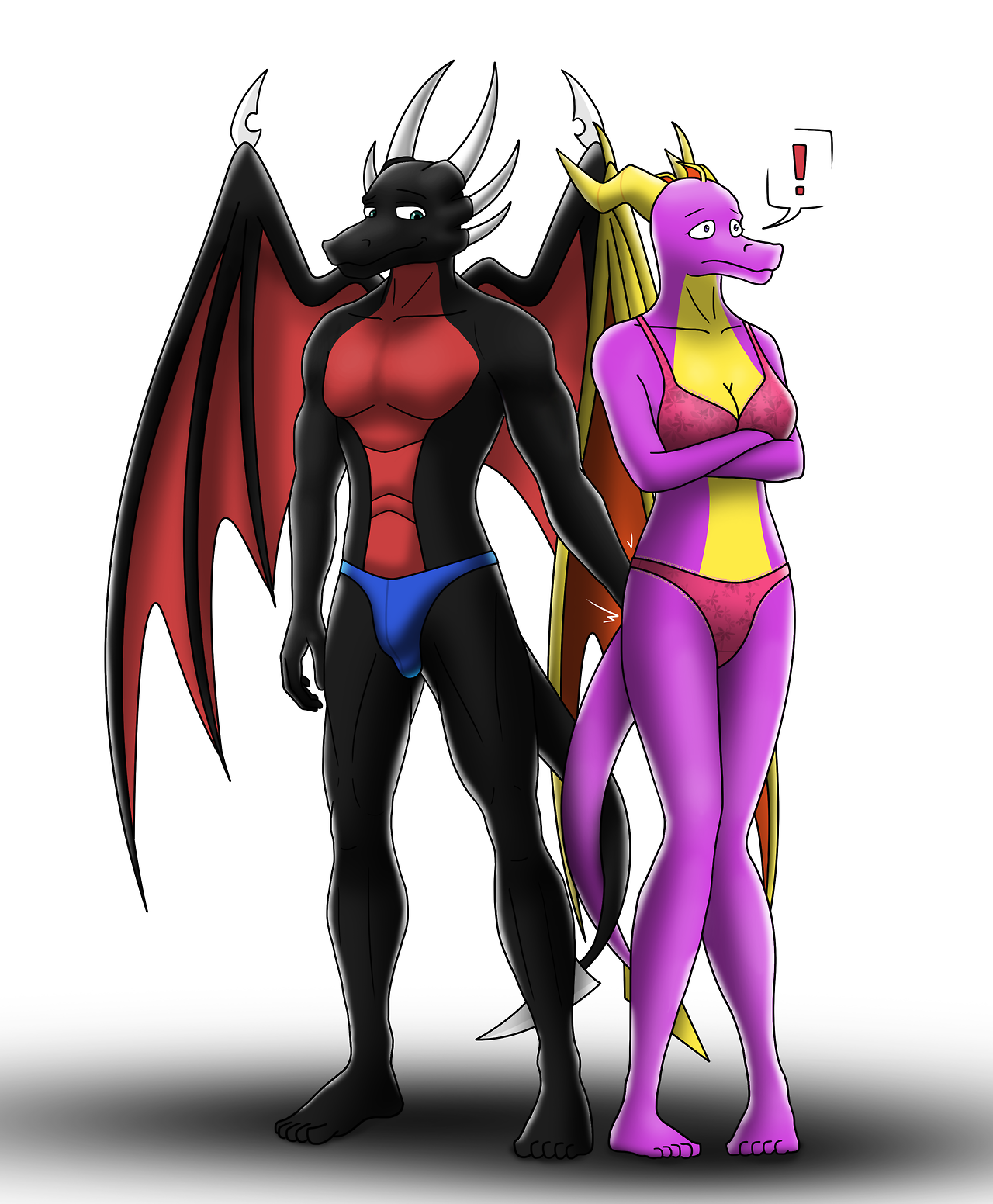 I genderbent the dragon couple, so here you have Spyro and Cynder, their sexes flipped!