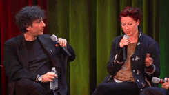 neil-gaiman:  laberintodeamores:  This is one of my fave moments of the musicians@Google event! —Also, sorry Neil! I love you!  What, like you’ve never tried to drink your microphone?