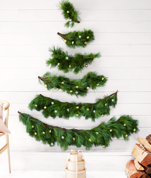 Fancy wall Christmas tree ideas.