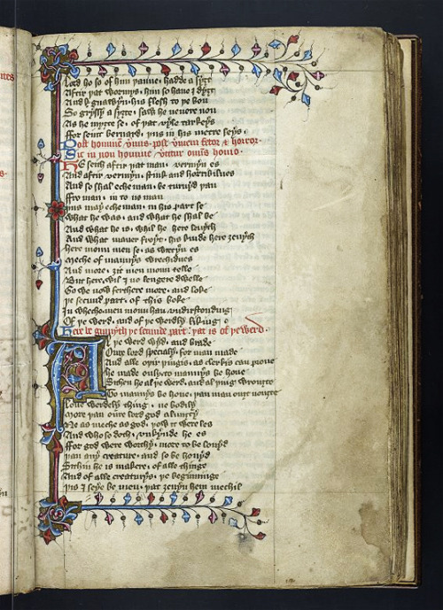 The Prick of Conscience was an enormously popular 14C poem about penitence, and Ms. Codex 196 is one