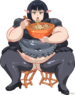 Roundersofter: Fatty Elf Loves Her Ramen