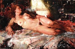 artbeautypaintings:  Reclining nude - Jeffrey Watts