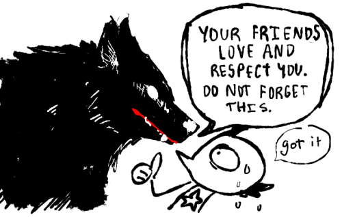 mediamaxine: hkluterman: Always listen to your brain wolf. I love you brainwolf