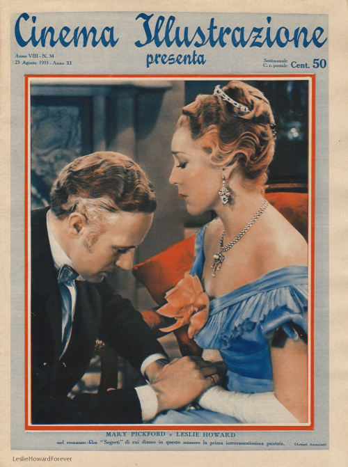 lesliehowardforever:Leslie Howard and Mary Pickford in Secrets (Italian magazine Cinema Illustr
