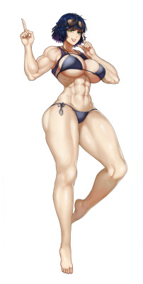 thegoldensmurf:  Commission - Muscular Fubuki  I&rsquo;m only aroused