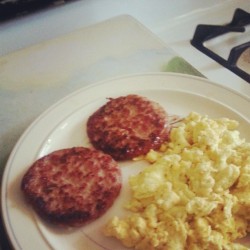 Sausage and cheese eggs. #Breakfast is served.
