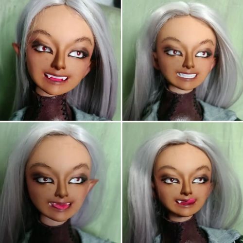 Quinn finally has a face!Quinn is a Vampire Mara head by @shecow#bjd #bjdfaceup #shecowmarahtt