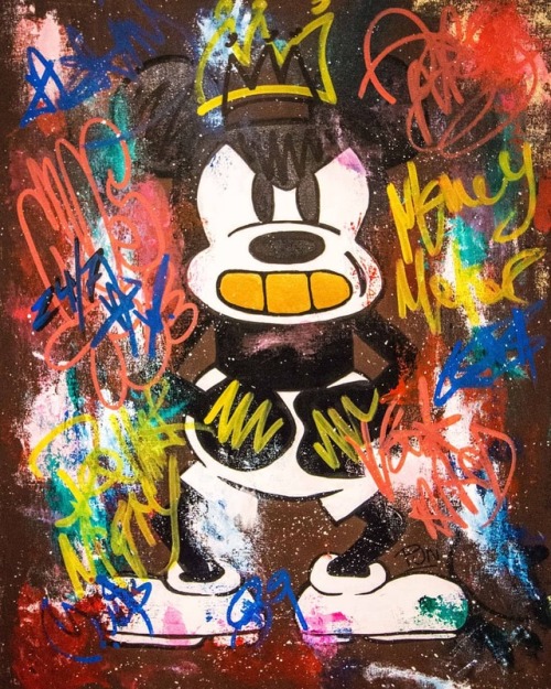 Mad Mickey out now!  50% off! At my Shopify:CarlosPunArt.com Or Etsy page.  Size:90x70cm Acrylic on 