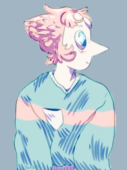 bunboys:  Rose got her that sweater from a dumpster and even though it’s from a dumpster she wears it because she cleaned it 30 times and it’s from rose   Please don’t tag as kin/me/id 