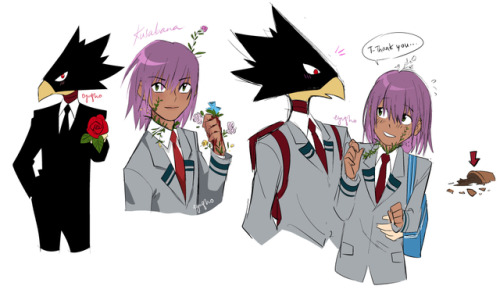 Don’t mind me, just shipping my OC (Kusabana) with Tokoyami like the trash I am.