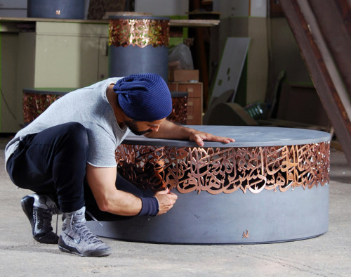 typeworship:  Calligraphy Stools. I love to see type or lettering is used as decoration, simply for its own beauty but even more so when it’s functional. I’ve previously written about Type Tables, Concept Furniture and Type Architecture, and now,