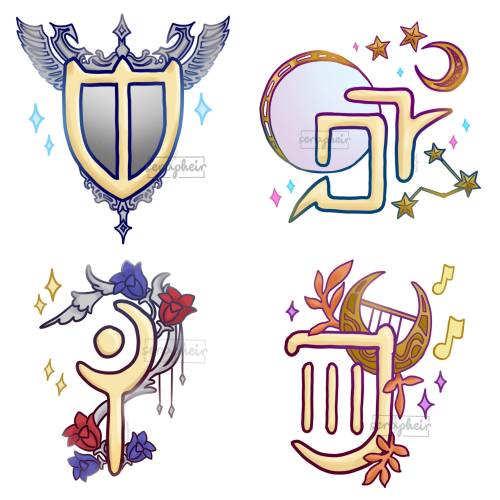 serapheir: I made some decorative FFXIV job icons to go on stickers!! I thought using each jobs gaug