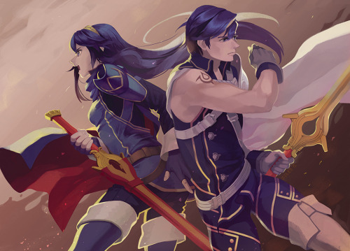 Fire emblem awakening poster we collaborated on : &gt;~ They were fun to draw but jrpg outfits a