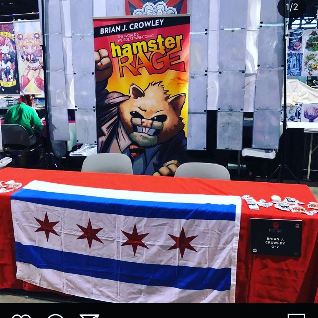 I’ll be hanging out @c2e2 all weekend with @hamsterrage. Come say hi! We are table G7 in Artist Alley. #chicago #comics
https://www.instagram.com/p/B9F_J7ulS0Z/?igshid=bm310eoronwl
