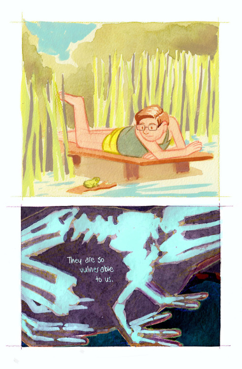 mazarbor:my comic for the next issue of @disquietcomics about frogs and empathy