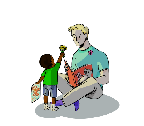 kehinki:and now for absolutely no reason at all, kindergarten teacher steve and tiny sam wilson with