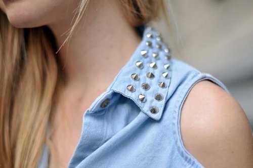 | Denim and Studs on We Heart It - http://weheartit.com/entry/64084474/via/glowinginthedarkness