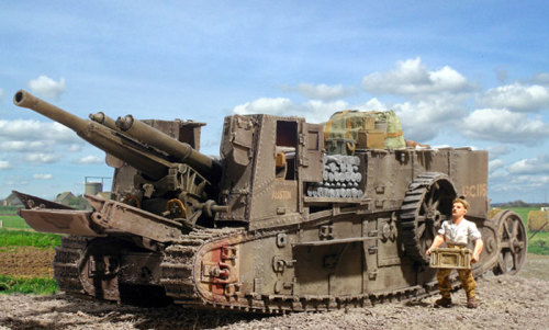 enrique262: Gun Carrier Mark I, the world’s first self-propelled artillery piece, mounting eit