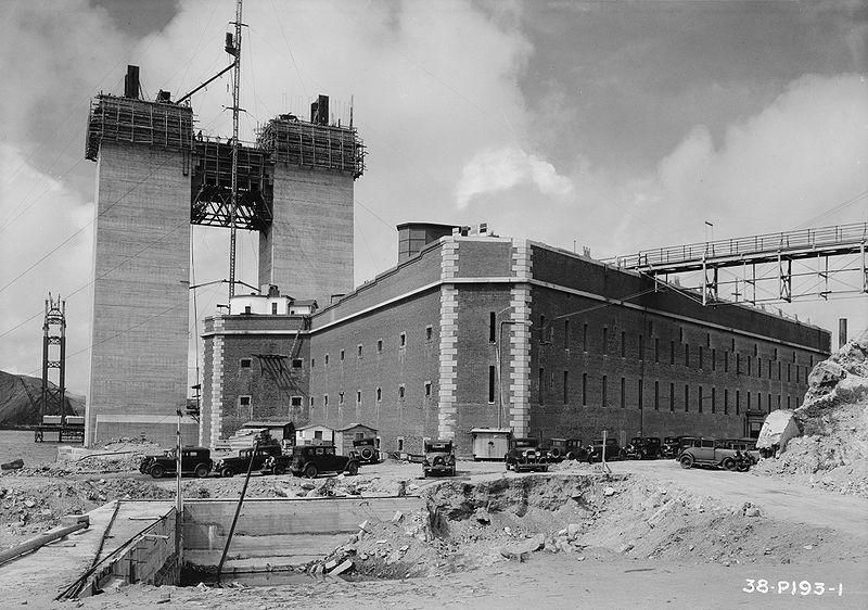 The Golden Gate Bridge under construction at Fort Point in 1934, San Francisco