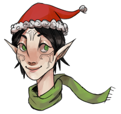 inquisitordorianpavus:  merrill christmas haha get i;t, i took a lot of liberties w/ the scarf but i dont even care anymore my hands r tirded……also its transparent 