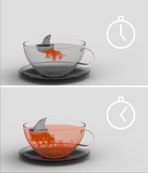 mens-rea:  archiemcphee:  Argentinian designer Pablo Matteoda created this beautiful Sharky tea-infuser. It’s elegant and ever-so-slightly macabre. If we used this awesome little gadget, we wouldn’t be able to make our tea without also humming