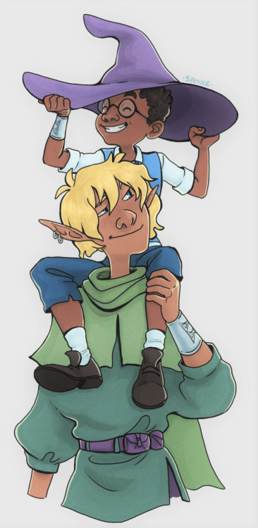 taz-ids: vintagequeer-oceansoul: celebrity chef adopts boy detective [ID] A full color drawing of Ta