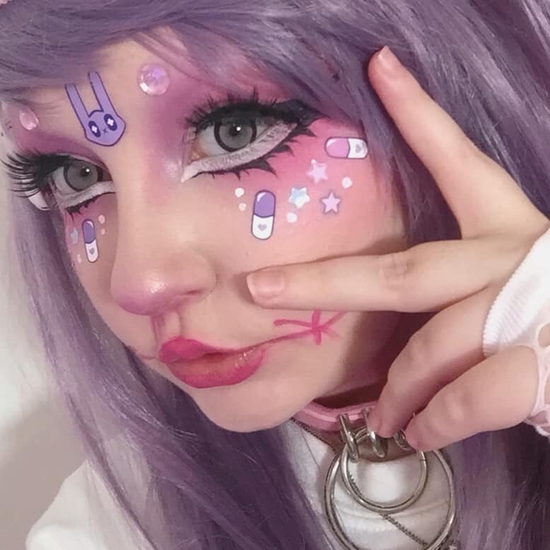 Yami / yume Kasai makeup, Kawaii makeup, Eye makeup art, Creative eye  makeup