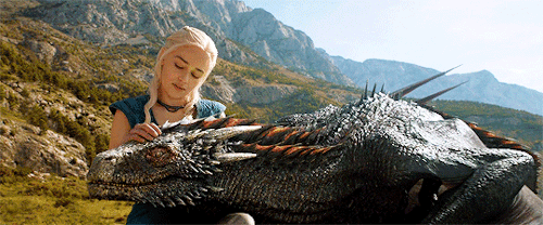 captainpoe:Drogon being a good boy to his mommy.