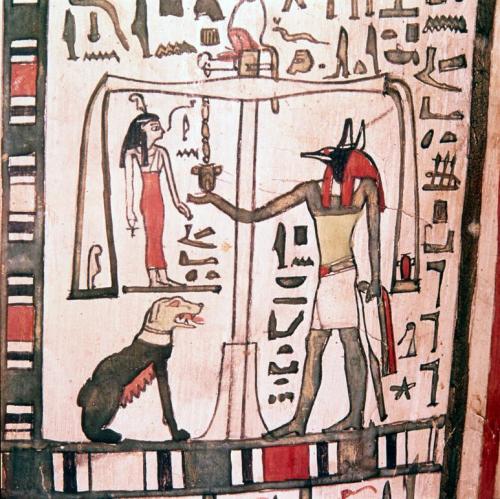 The Weighing the Heart CeremonyThe God Anubis weighing the heart of the deceased, detail of a p