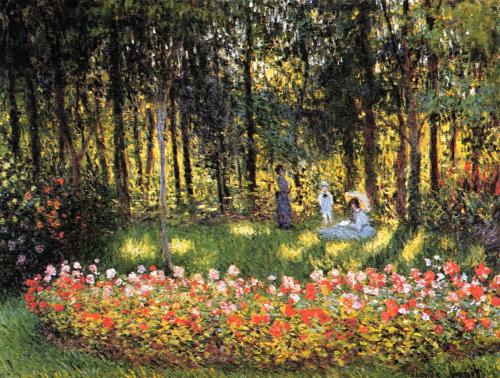 fleurdulys:  The Artist’s Family in the Garden - Claude Monet 1875  Monet’s brushstrokes…I have no words.