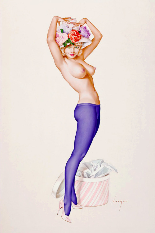 “Darling, it’s my hat I want your opinion on.”Alberto Vargas / illustration for Pl