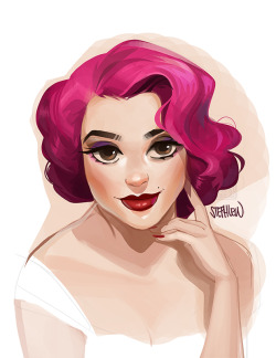 stephlewart:referenced Elizabeth Taylor photo but with my own colors