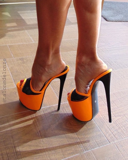 talonsdelonze: On Saturday, mules, today @tajnaclub orange mules,. #orange #mules #saturdaymood #leg