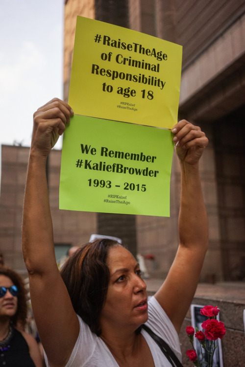 blackmanonthemoon: activistnyc:  Vigil for #KaliefBrowder, a young man who took his own life after years of reliving the trauma of spending three years in an adult prison beginning at the age of 16, for the crime of stealing a backpack in which he never