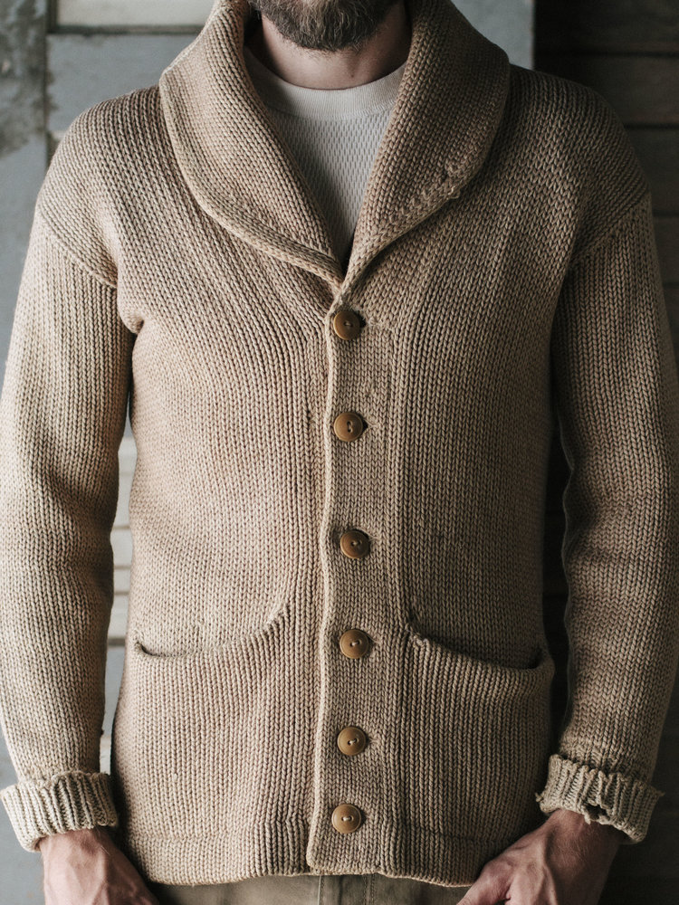 VELOUR — 1920s shaker knit w/ vegetable ivory buttons. The...