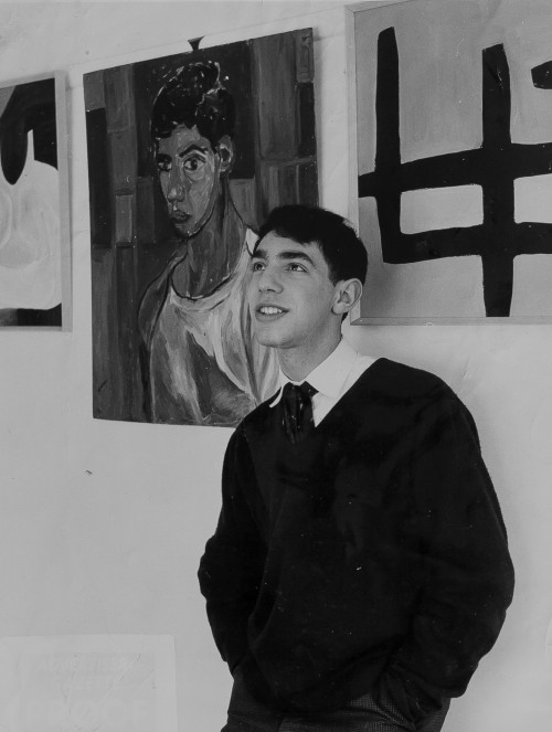 beyond-the-pale:Derek Jarman with self portrait, 1959 @CriterionDaily  