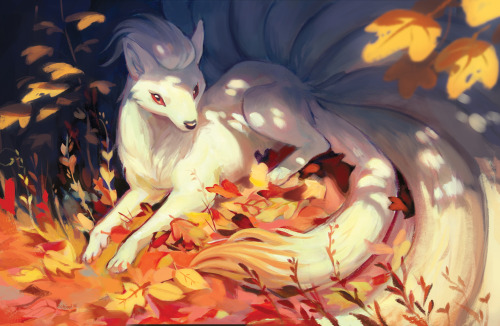 chiouart:Touched up an old painting of Ninetails. Will also be a print for AX 14 !