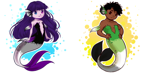 amaranthia-draws:I just wanted a post that collected all of my little pride mermaids at once. They