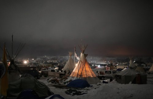 ‘It’s the silver water serpent coming from the air to beat the black snake’The Standing Rock Sioux t