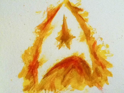 humansrsuperior: bilboandthebluebox: Minimalist Star Trek fan art Watercolor on paper Ahhh these are