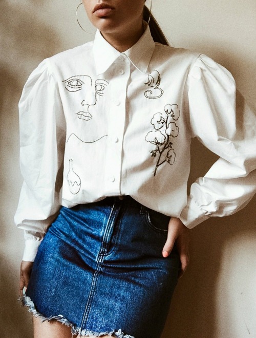 sosuperawesome:Embroidered Vintage ClothingSlooow Hands on Etsy