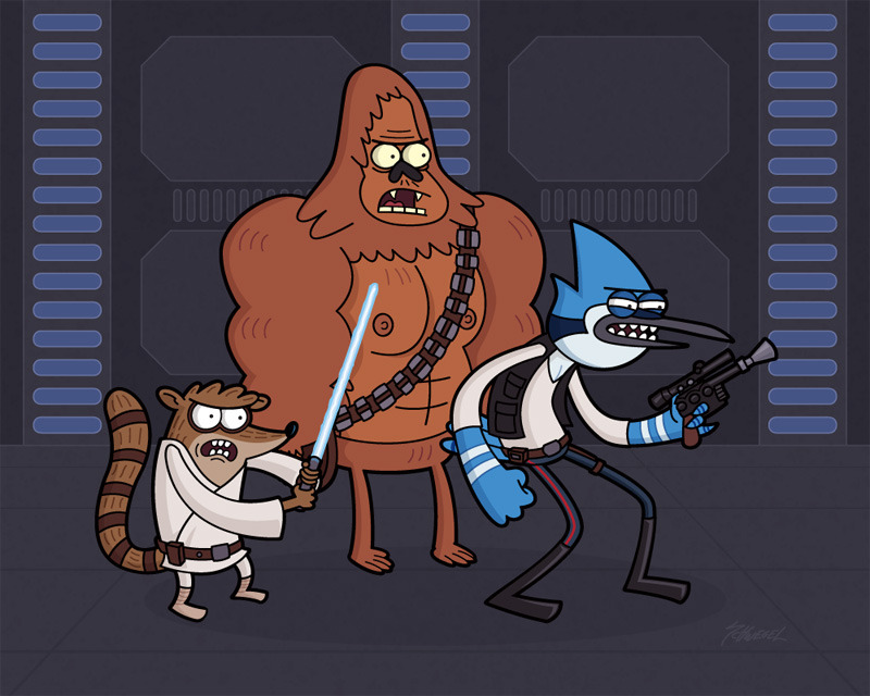 Regular show mordecai x rigby human