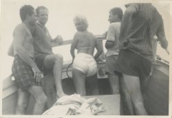 retrogasm:  Marilyn candid with a bunch of seamen…