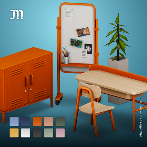 Preview of custom content office items for The Sims 4.