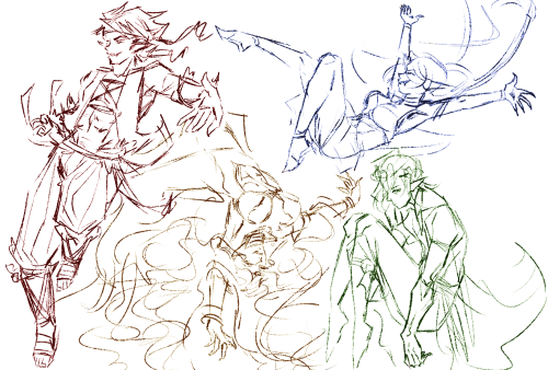 i sketched my trash squad without worrying about accuracy or perfect anatomy or whatnot, and just fo
